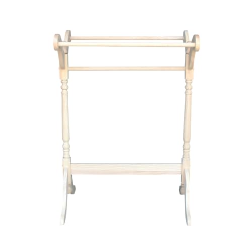 HomeStock Hardwood Quilt Rack with Butcher Block Surface, 39.6" Tall, Organizing & Display