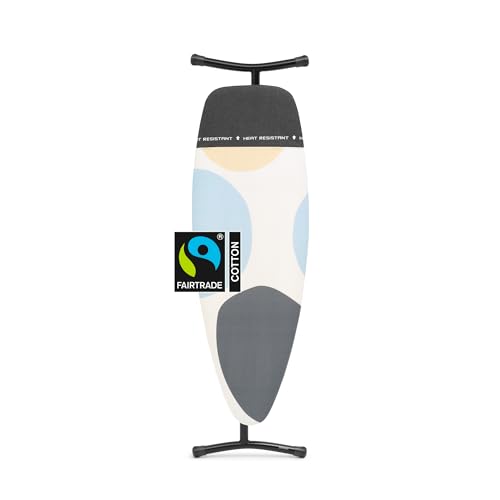 Brabantia Spring Bubbles Ironing Board 53" x 18" Extra Large, Adjustable Height, Heat-Resistant Parking Zone