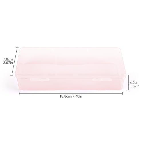 Pink Transparent Nail Art Storage Box for Manicure Tools - Rolabling