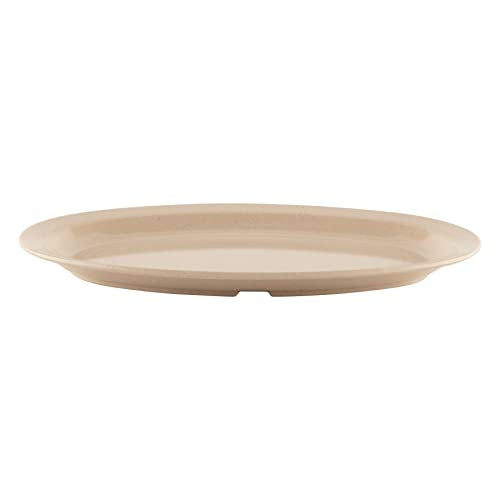 G.E.T. Melamine Oval Serving Platter 11.75x8.25 Sandstone Set of 12