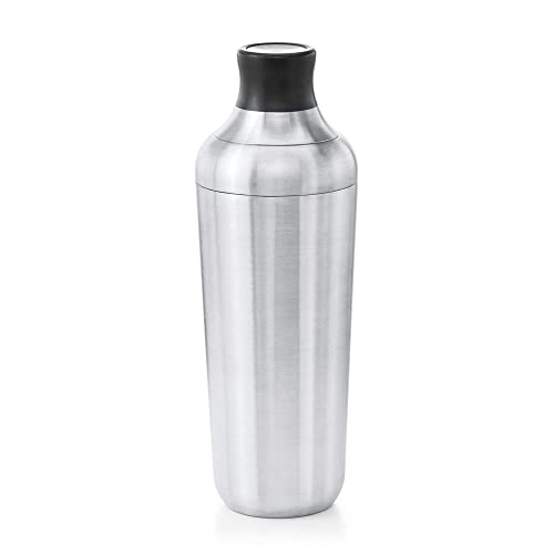OXO Steel Cocktail Shaker with Strainer - 24 oz, Leak-Proof, Includes Jigger, Barware
