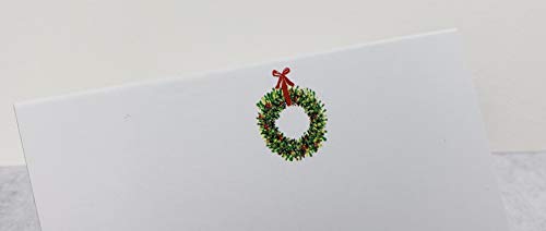 Nancy Nikko Place Cards with Christmas Wreath, 12/25/50 — Table Tent Folded Card Sets