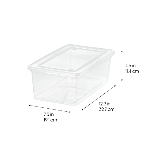 Clear Storage Bins with Lids 6-Quart 6-Pack Stackable Plastic Containers