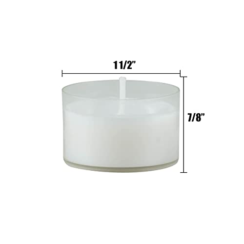 White Unscented Tea Light Candles in Clear Cups - 6-7 Hour Burn Time (96 Pack)