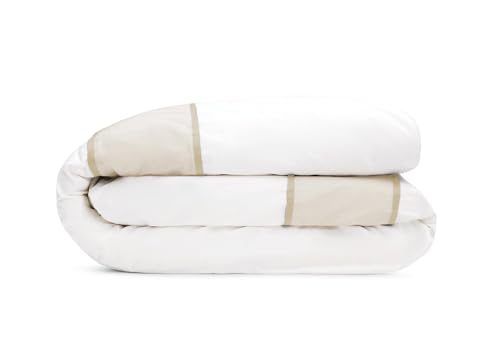 Luxury Cotton Duvet Cover – Queen, 350 Thread Count, Limestone