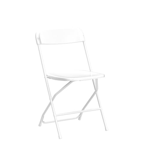 10-Pack Folding Chairs, 300lb Capacity Portable Plastic Chair with Steel Frame