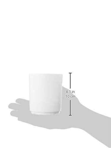 DRINIQUE Unbreakable Elite Tumbler Glass (Set of 4) 12oz Plastic Iced Tea Glasses - Stackable, Shatterproof, Dishwasher Safe - White