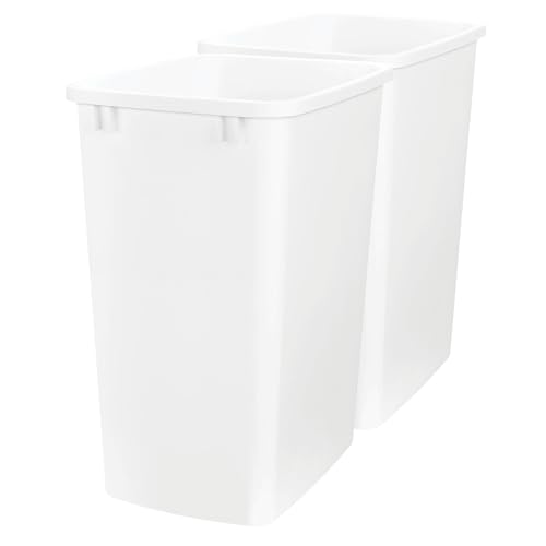 Double Pullout Kitchen Trash Can 35 Qt White Waste Bin