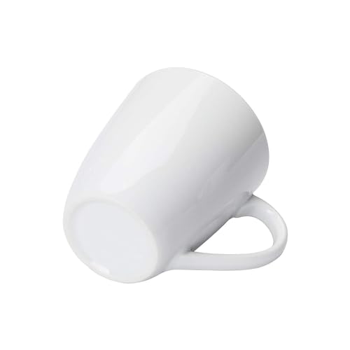 Porcelain Coffee Mugs Set - 12 oz Microwave & Oven Safe White Cups