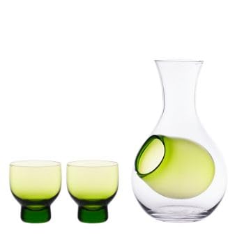 Urban Tokyo Green Pocket Japanese Sake Set with Ice Cavity Decanter & Cups