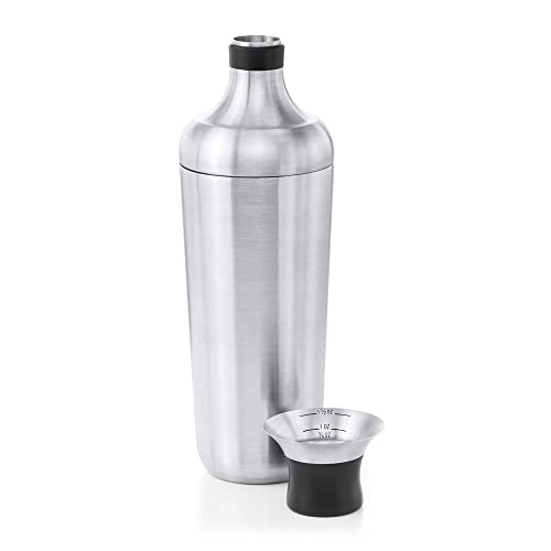 OXO Steel Cocktail Shaker with Strainer - 24 oz, Leak-Proof, Includes Jigger, Barware