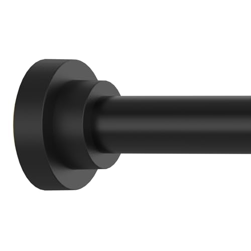 Thestoa Adjustable Black Shower Curtain Rod 43-78 Inch No Drill Tension Rod