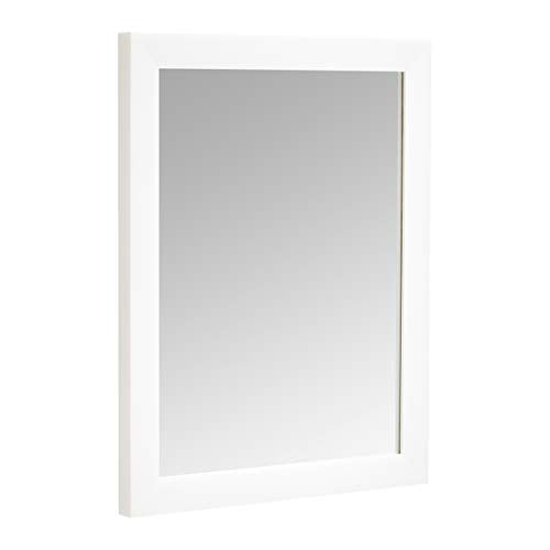 Rectangular Wall Mirror 16" x 20" with White Trim for Home Decor