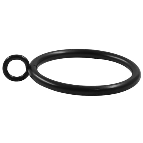 50-Pack 1.5-Inch Metal Curtain Rings with Eyelets - Durable Black Drapery Rings