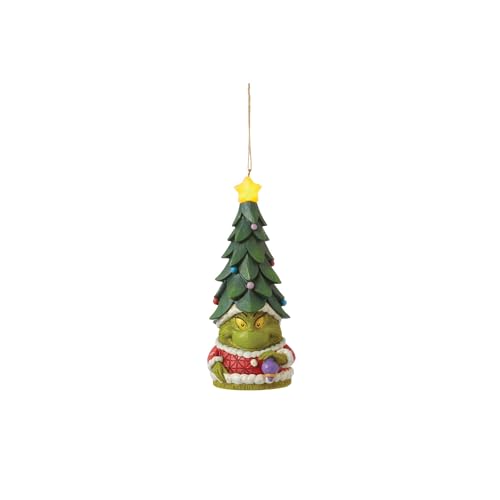 Jim Shore Dr. Seuss Grinch Christmas Ornament with LED Lights, Handcrafted Resin Figurine