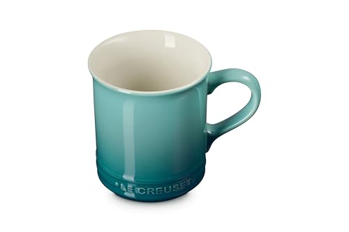 Stoneware Vancouver Coffee Mug, 14 oz, Gold Handle Riviera Blue