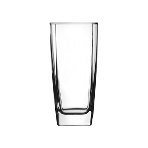 Rio 16-Ounce Drinking Glasses - Set of 4 Durable Clear Glass Tumblers