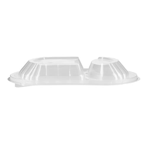 Restaurantware-Chef 101 28 Ounce Meal Prep Containers, 100 Microwavable To Go Containers With Lids - 2 Compartments, Disposable, Black Plastic Oval Food Containers, For Hot And Cold Food, Freezable