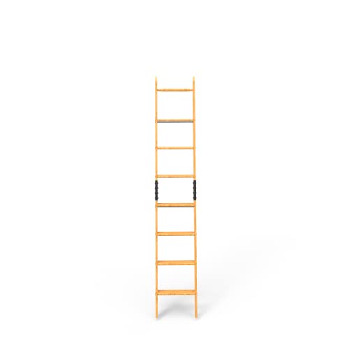 8-Foot Library Ladder Kit, Unassembled Solid Red Oak Wood Ladder