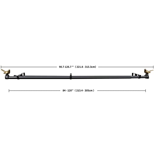 1-Inch Double Window Curtain Rod Set, 84-120 Inch, Renaissance Gold Bird Finials