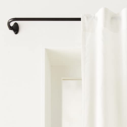 Adjustable Room Darkening Blackout Curtain Rod - 28 to 48 Inch, Black