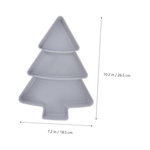 Christmas Tree Snack Serving Trays - Set of 2 Holiday Plastic Platters