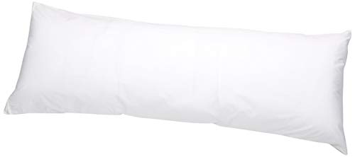 100% Cotton Hypoallergenic Body Pillow Cover with Zipper - 21 x 55 Inches, White