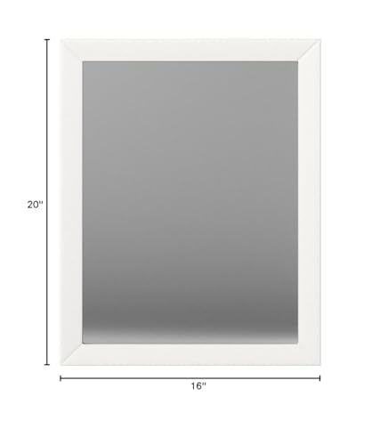 Rectangular Wall Mirror 16" x 20" with White Trim for Home Decor