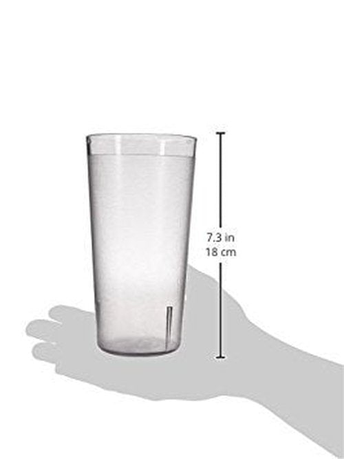 New Star Foodservice Restaurant-Grade Polycarbonate Beverage Tumblers, 20 oz, Clear, Set of 12
