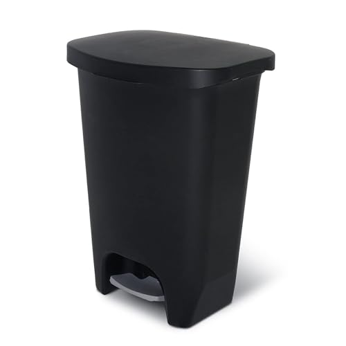 Glad 13-Gallon Plastic Step Trash Can with Clorox Odor Protection