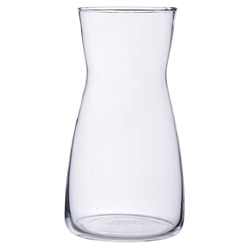 Clear Glass Flower Vase 8 Inch - Modern Boho Decorative Table Centerpiece