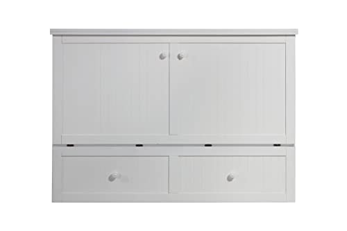 Tuscany Queen Murphy Cabinet Bed with 6-Inch Memory Foam Mattress & Charging