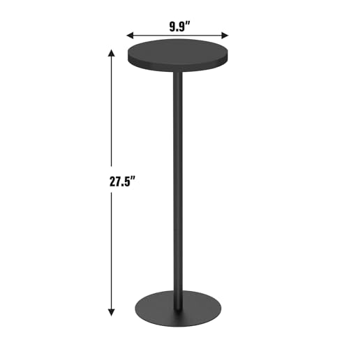 Tall Round Side Table, Small Metal Pedestal End Table for Living Room