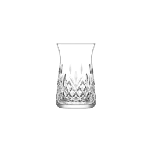 Turkish Tea Glass Set of 6, Heat-Resistant Clear Glass Teacups