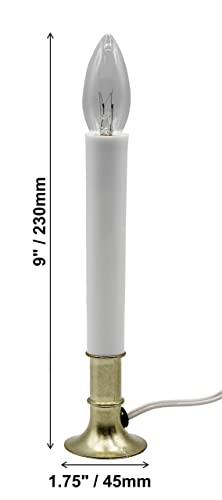 Creative Hobbies Dusk-to-Dawn Electric Window Candle Lamp with Brass Plated Base - 6.75" Tall, Ready to Use, Original