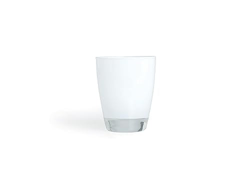 Excelsa Happy Color Pack 2 White Glasses, 300ml Drinking Glasses, Dishwasher Safe