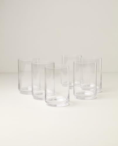 Stackable Crystal Cooler Glasses, 17-oz Highball Drinkware Set of 6