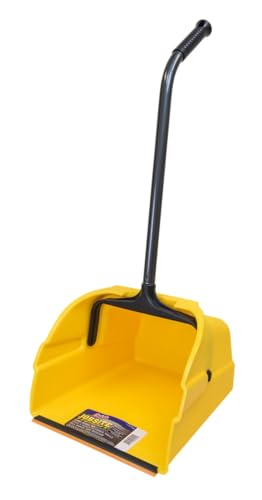 Heavy-Duty Jumbo Debris Dustpan with 36-Inch Long Handle & Swivel Pan