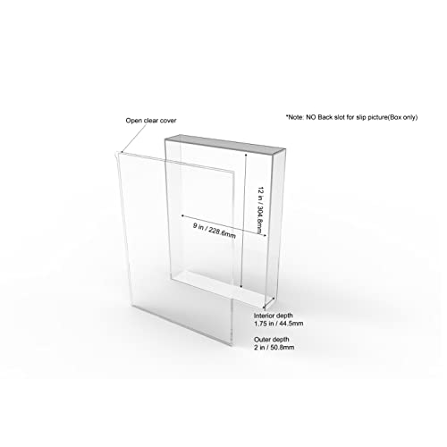 9x12 Acrylic Shadow Box Frame, Tabletop Display Case for Memorabilia