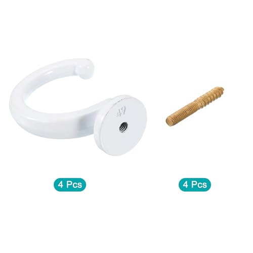 Aluminum Alloy Curtain Holdbacks, Wall Mounted Drapery Hooks - 4 Pack