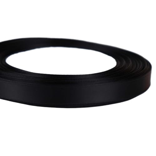 Black Satin Ribbon 3/8 Inch x 20 Yards Double Faced Polyester Gift Wrap
