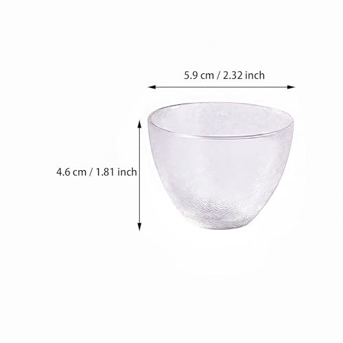 Whitenesser Set of 6 Glass Sake Cups 2.32'' Textured Clear Small Tasting Glasses