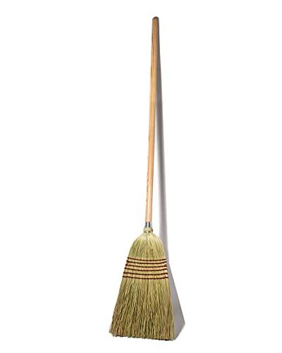 Heavy Duty Handmade Corn Broom with Wood Handle - 56" Indoor Outdoor