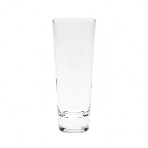 Restaurantware Moda Nude 12oz Crystal Collins Glasses Set of 6 - Dishwasher Safe, Heavy Base, Laser-Cut Rim, Fine-Blown Crystal