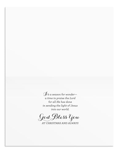 DaySpring Thomas Kinkade Christmas Greeting Cards Set, 18 Assorted Boxed Cards with Scripture & Glitter Accents