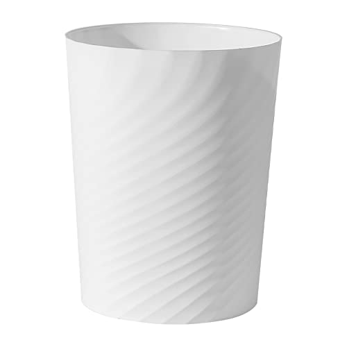 Small Plastic Trash Can Wastebasket 1.8 Gallon, White