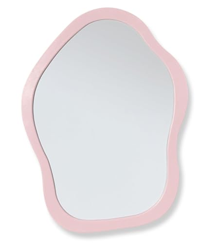 Magnetic Locker Mirror 8.6 x 6.3 Inch, Pink Rectangular Metal Surface Mirror