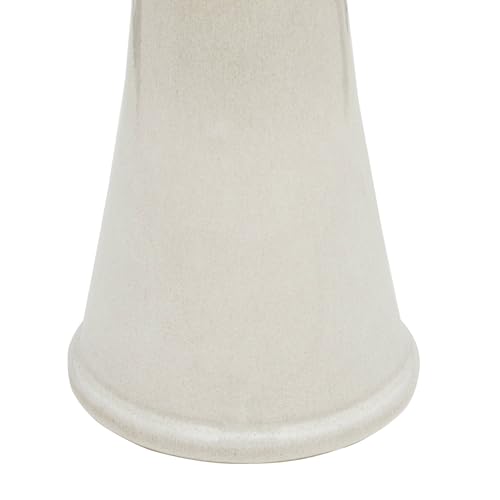 2-Tier Ceramic Outdoor Water Fountain with LED Light, 27-Inch Floor Basin