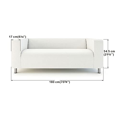 Velvet Loveseat Cover for IKEA Klippan 2 Seater - Black