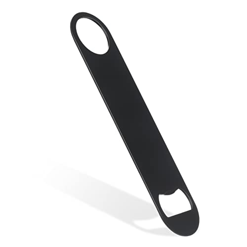 QTLCOHD 20-Pack Flat Stainless Steel Bottle Openers - Black, 7 Inch Bar Tool